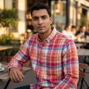 Vintage 1946 Washed Stoned & Beaten Plaid Button Down Shirt XXL